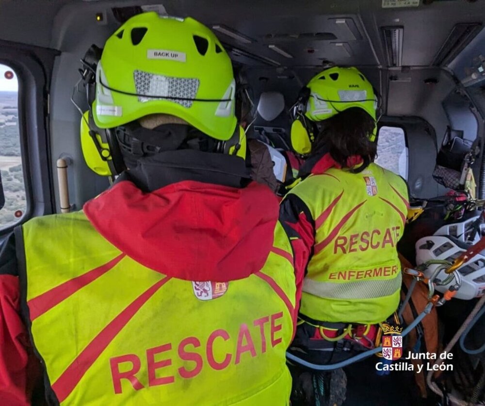 Rescatado un cazador de 71 años lesionado en Corrales de Duero