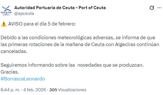 Ceuta continuará este jueves sin las primeras rotaciones en el Estrecho
