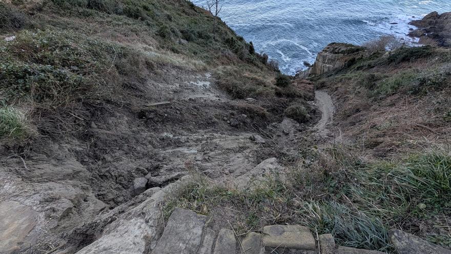 Imagen del desprendimiento en el camino de Talaia