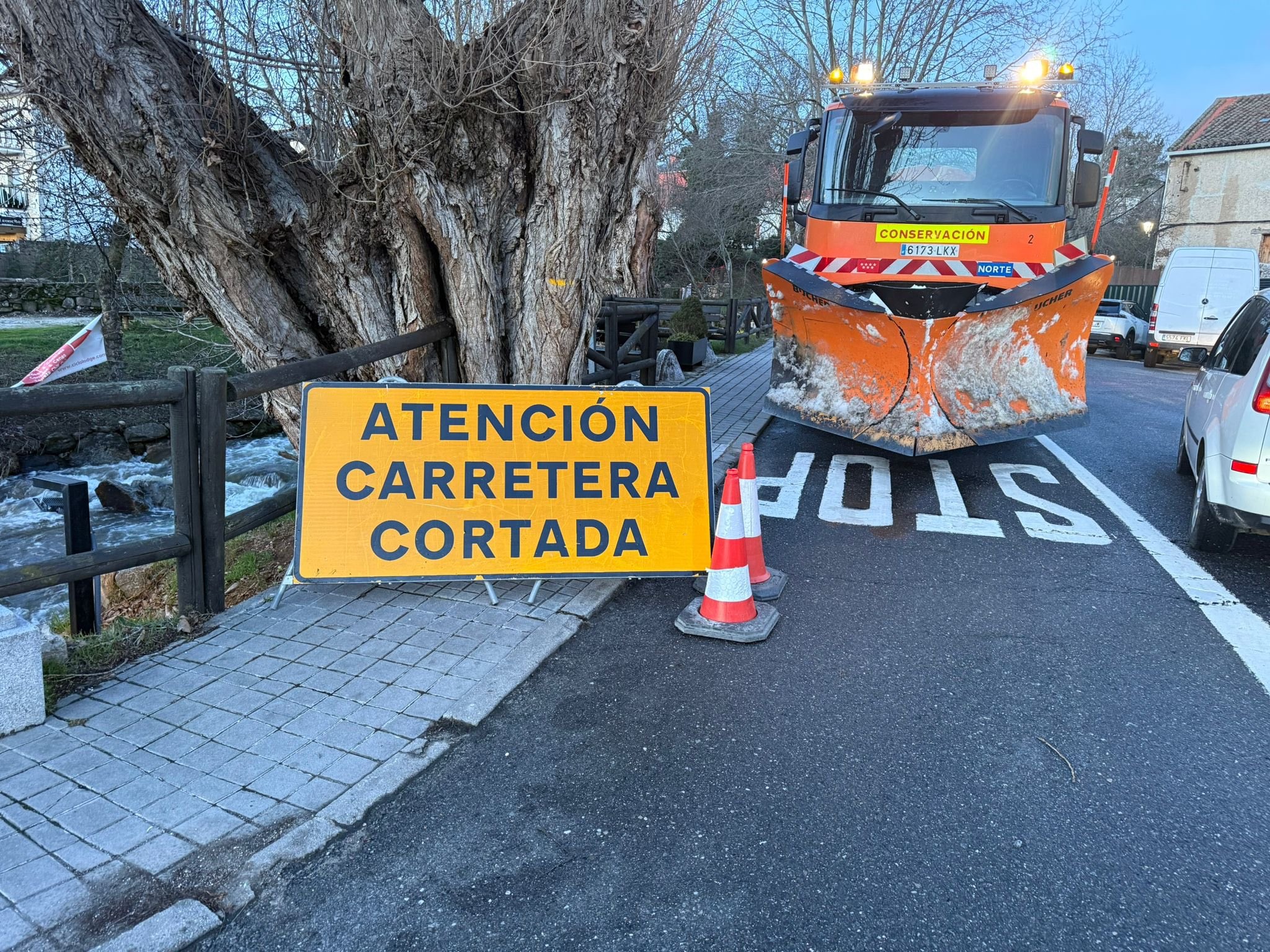 Fuerte ventisca en la Comunidad de Madrid provoca daños en árboles, chimeneas y placas solares, afectando a las carreteras