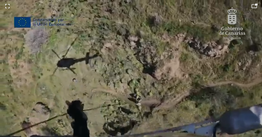Un hombre de 63 años es rescatado por un helicóptero tras sufrir una caída en un sendero de la Cruz de Tejeda