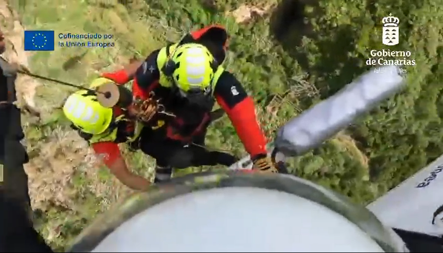 Una mujer de 65 años es rescatada en helicóptero tras sufrir un grave accidente en Gran Canaria