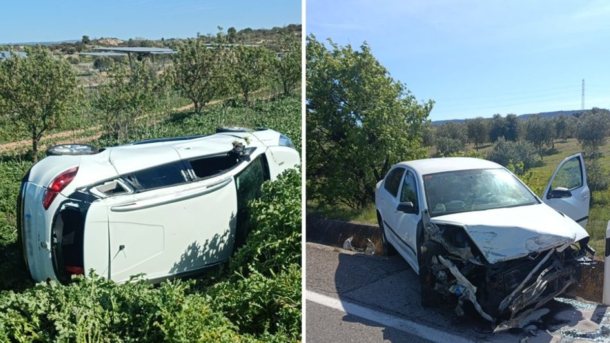 Una herida en un accidente múltiple en la N-240 en Les Borgues Blanques