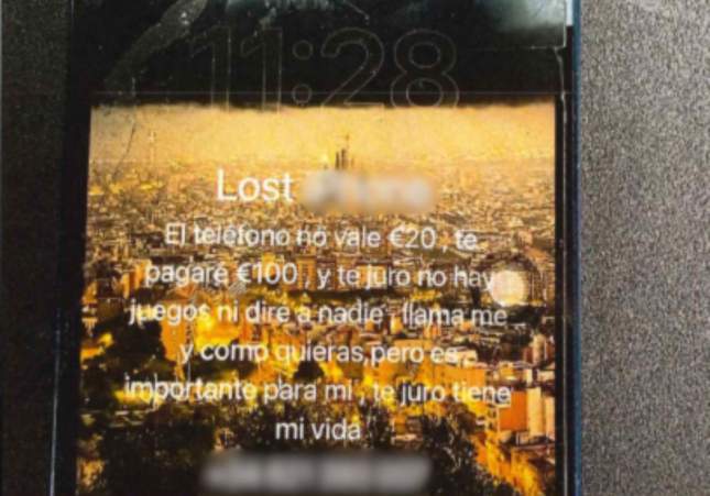 Imatge del missatge que envia al lladre / Mossos d'Esquadra