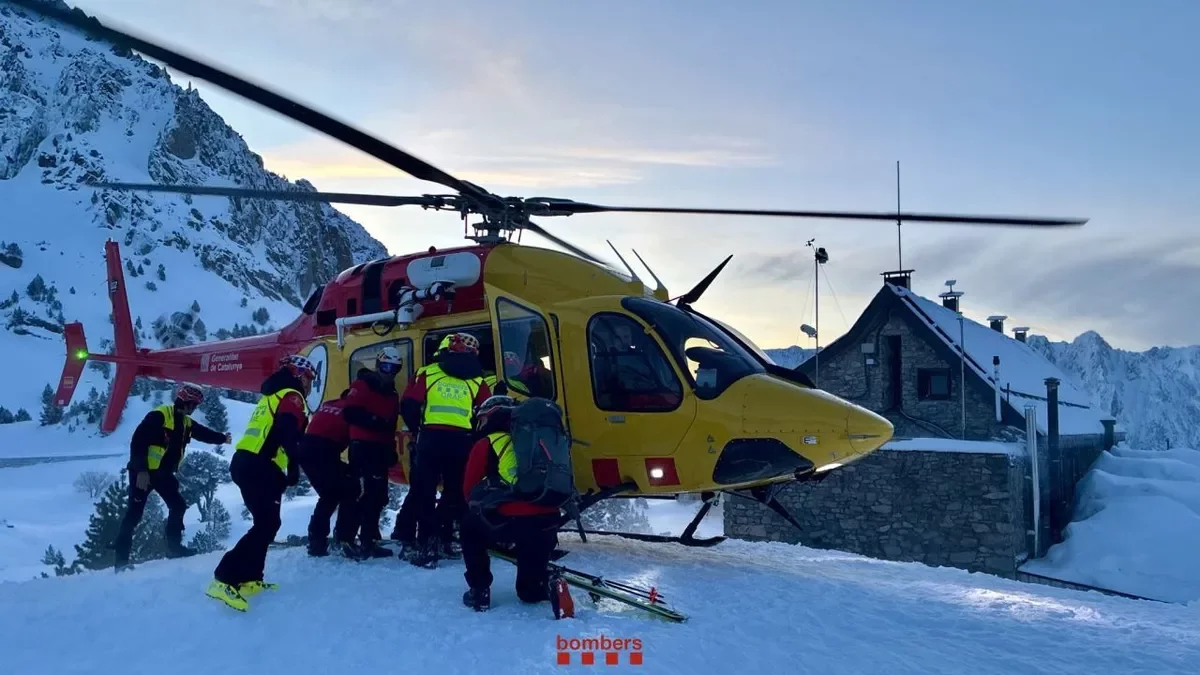 Complicado rescate de un esquiador herido grave en Aigüestortes