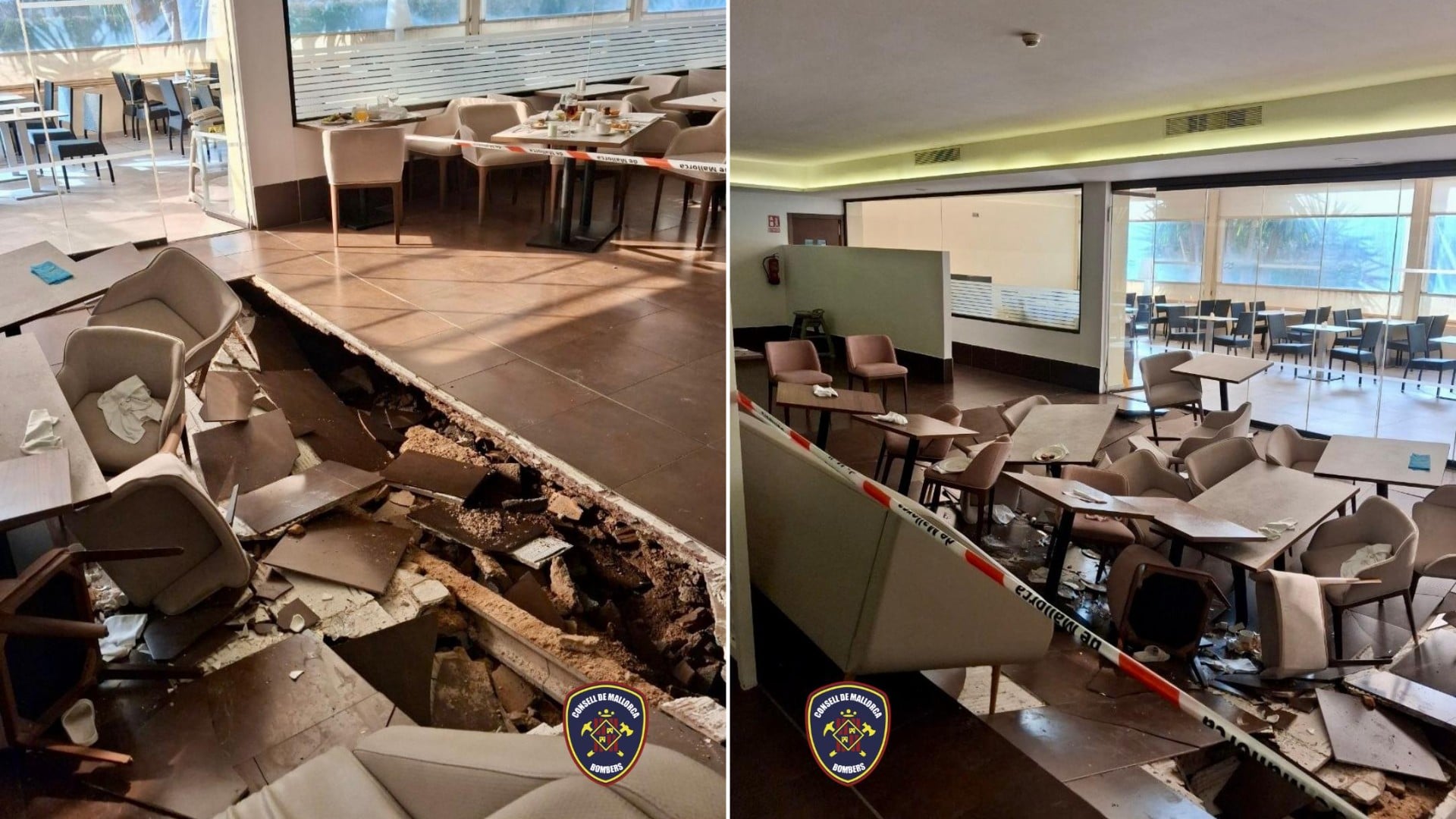 Se derrumba el comedor de un hotel de Santa Ponça: los más de 500 huéspedes serán realojados