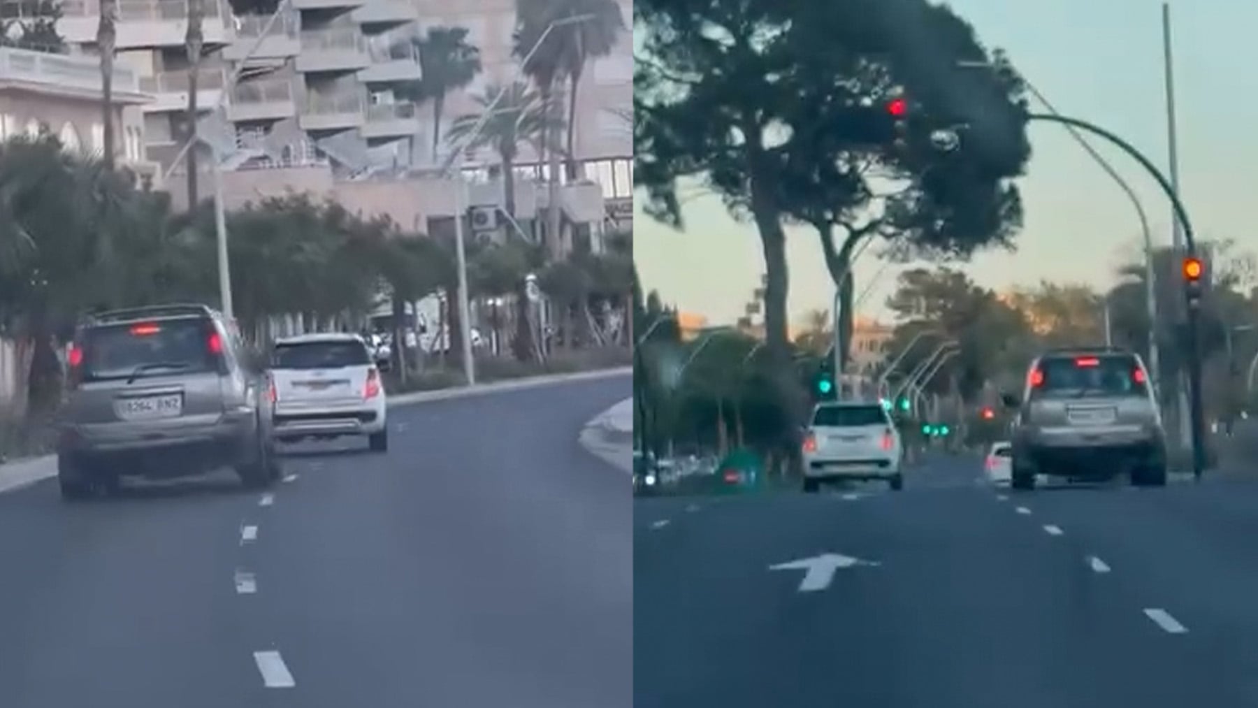 Pique entre conductores en el Paseo Marítimo de Palma: se saltan semáforos en rojo y casi arrollan a un patinete