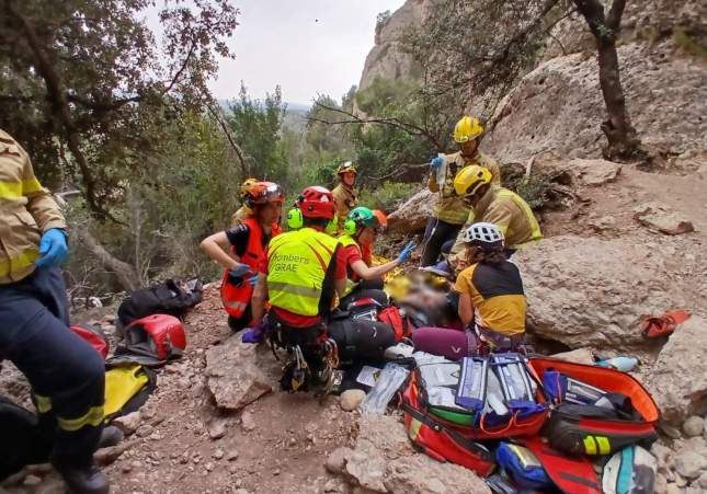 Dos escaladores heridos gravemente en Montserrat: evacuados en helicóptero por Bombers y SEM
