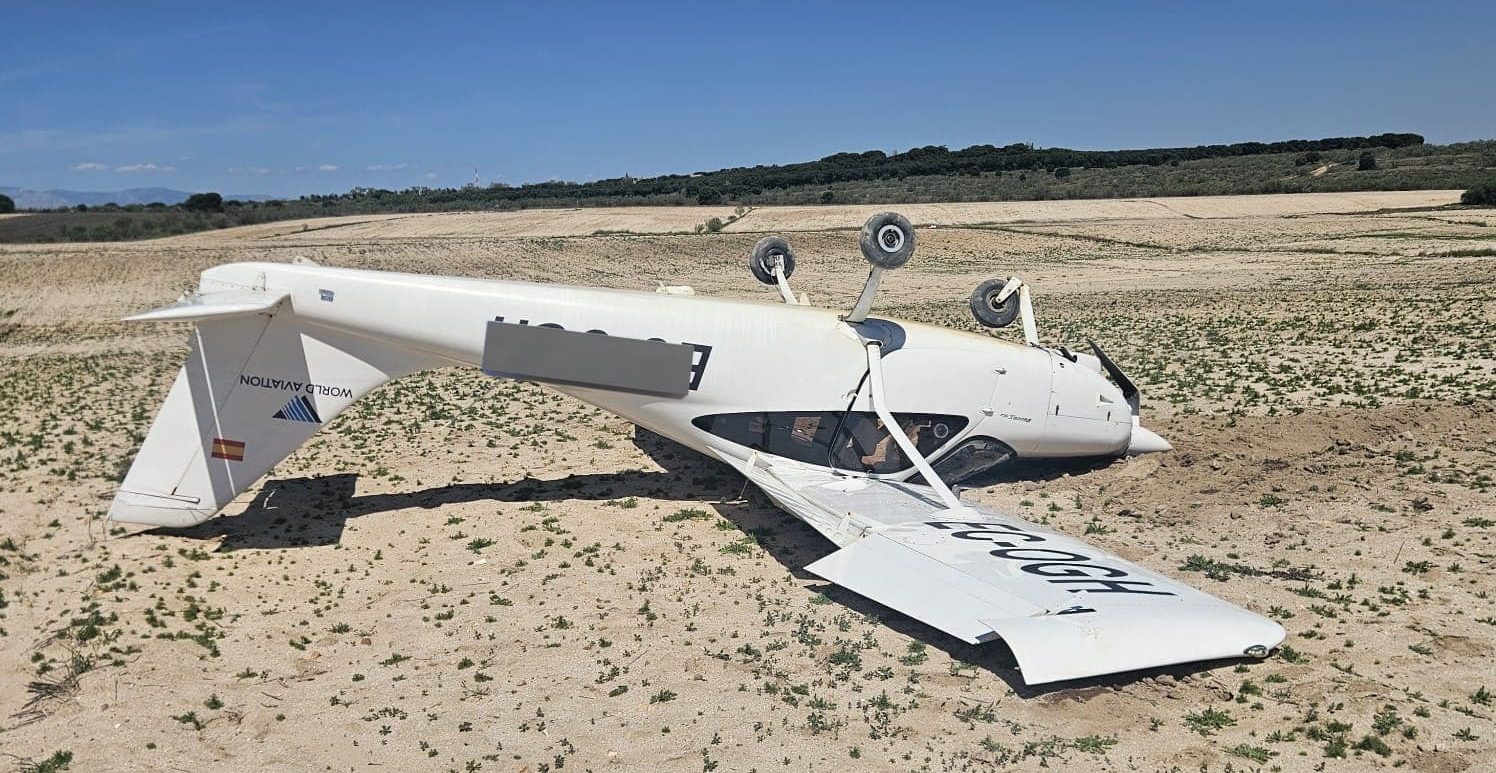Aterrizaje de emergencia de una avioneta en Alcorcón