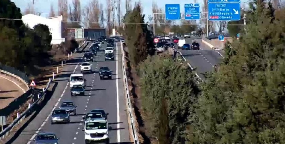 Colisión en cadena en la A-62 a la altura de Cabezón