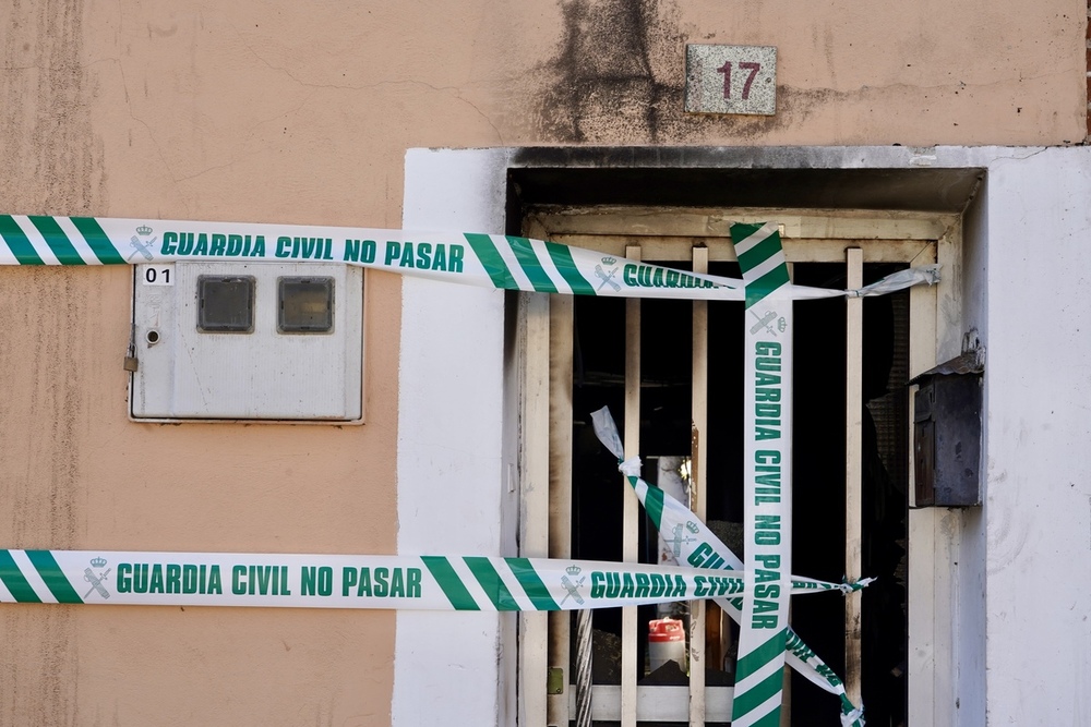 Consecuencias del incendio en una vivienda en Tudela.