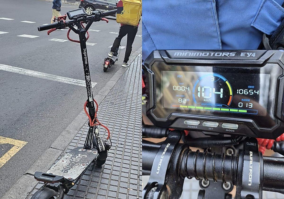 A más de 100 km/h en patinete por Olof Palme, en Las Palmas de Gran Canaria