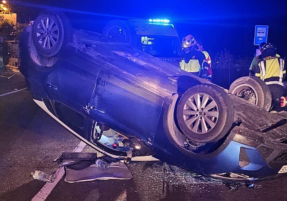 Un hombre resulta herido leve tras accidente de coche en la GC-200 en Mogán
