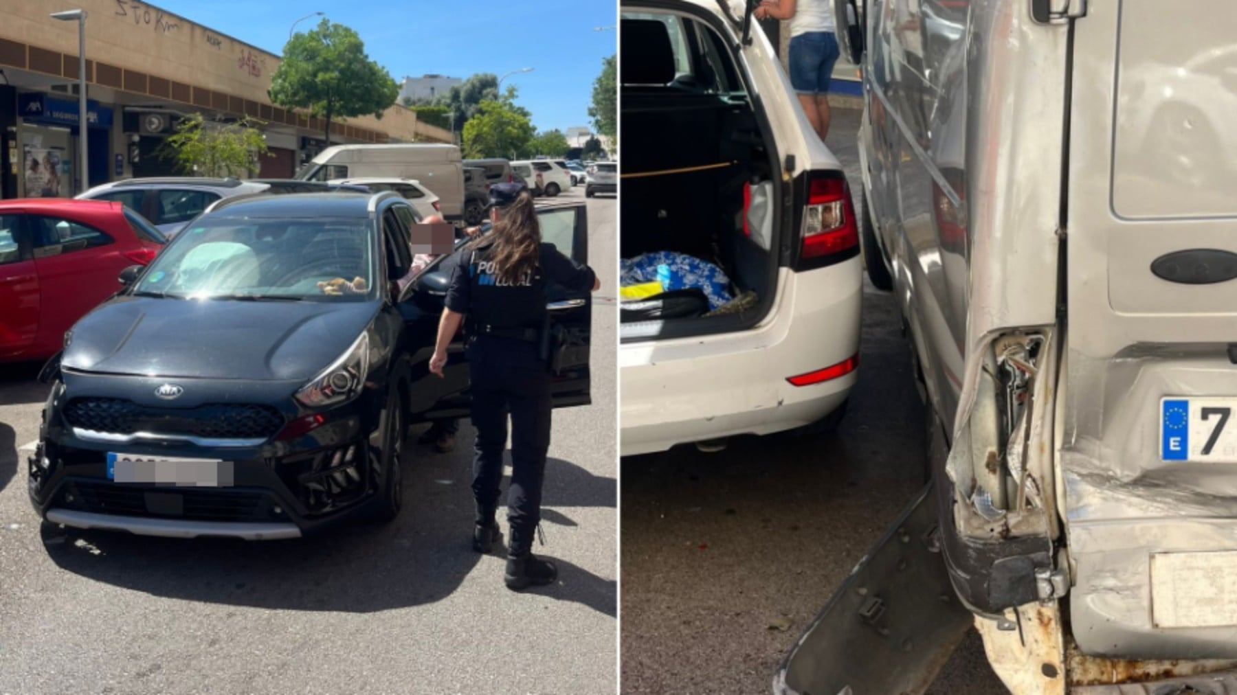 Accidente en Palma: conductor de más de 60 años causa destrozos en la calle Ocells por un «mal de amores»