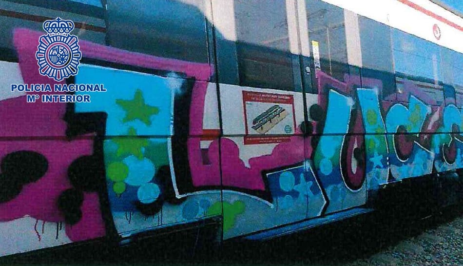 Detenidos nueve grafiteros en Madrid por causar daños de más de 400.000 € en Cercanías