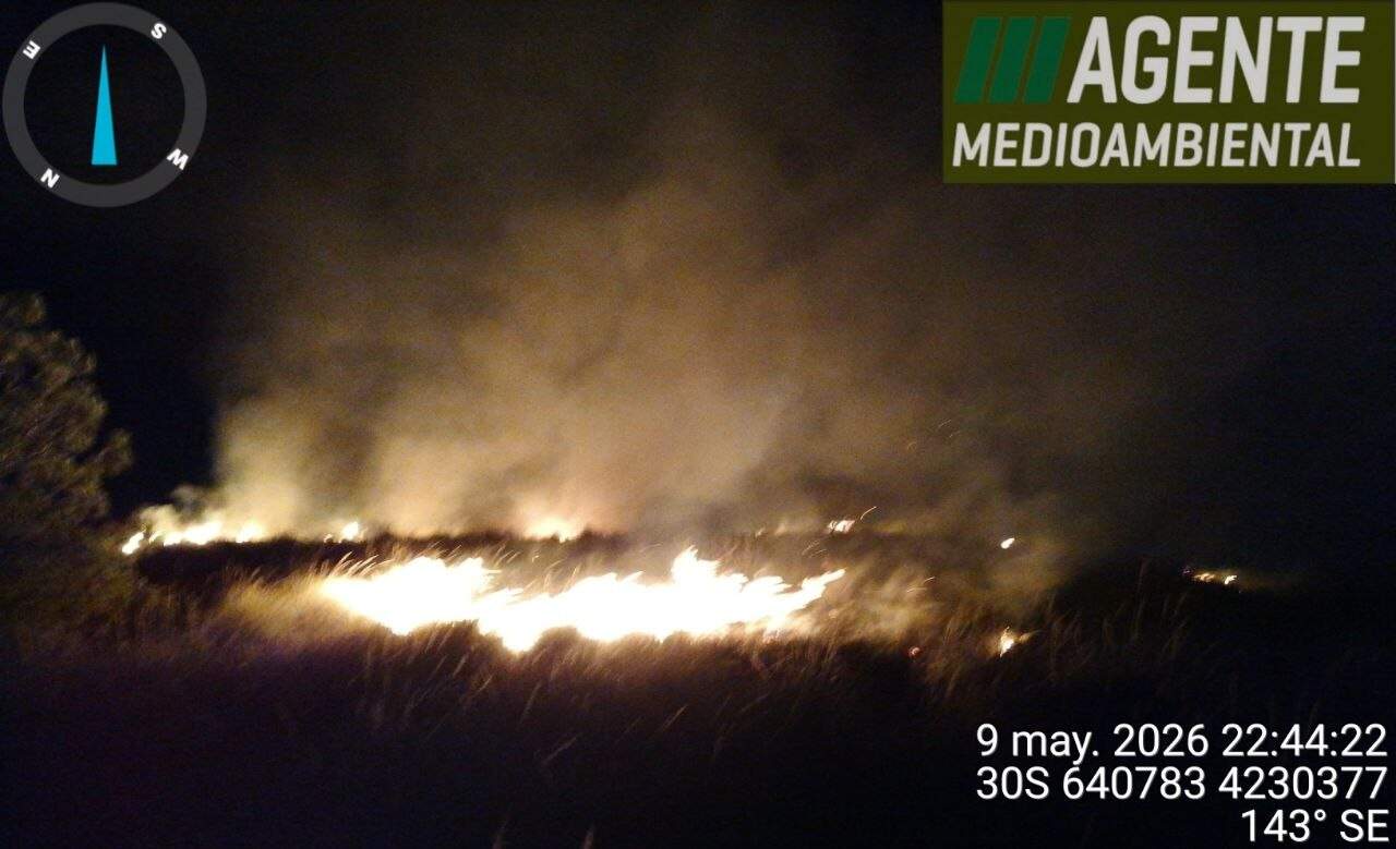 Un incendio calcina unos 2.000 metros cuadrados en el Cabezo Colorao de Abarán