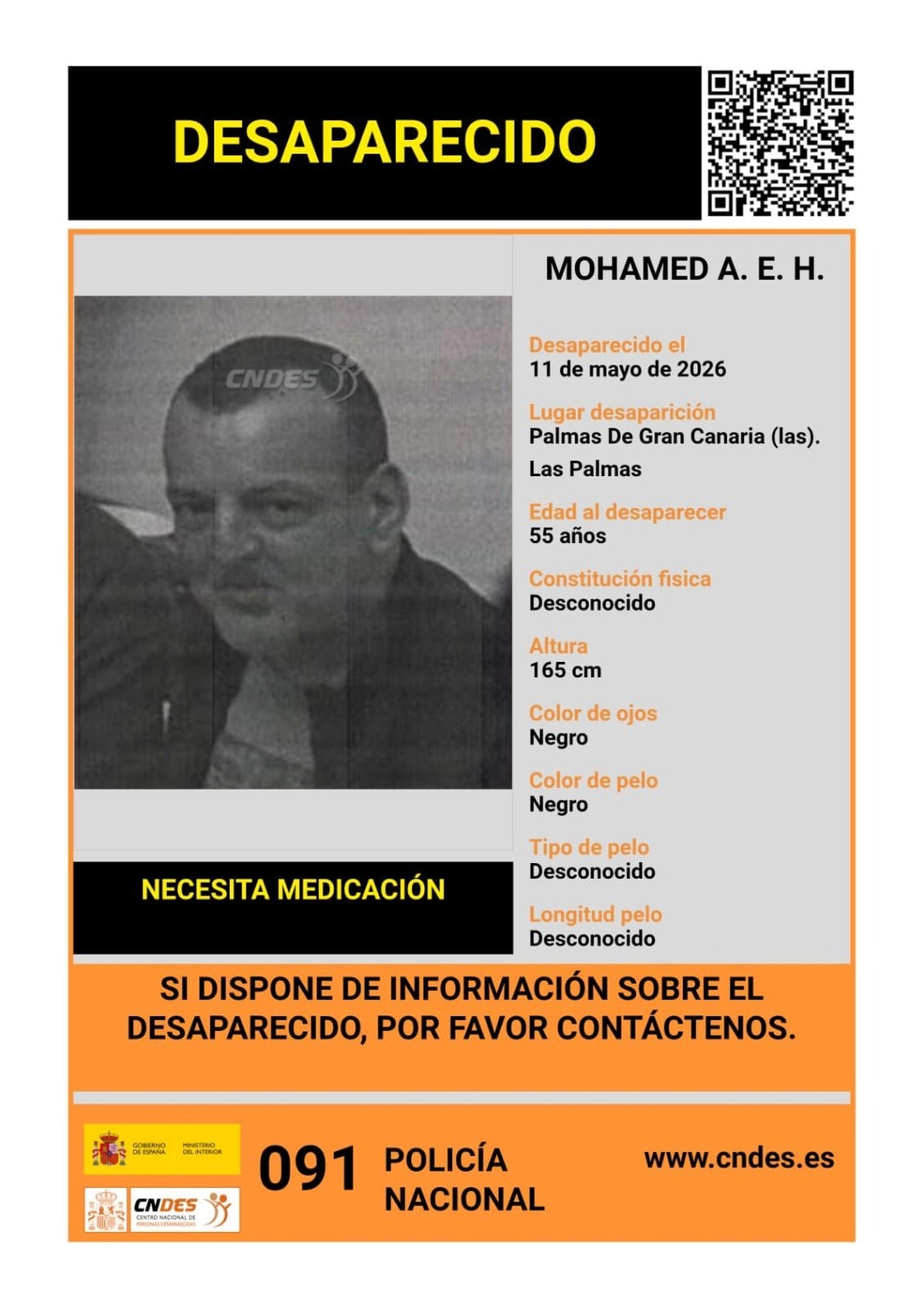 Preocupación en Gran Canaria por la desaparición de Mohamed A. E. H.