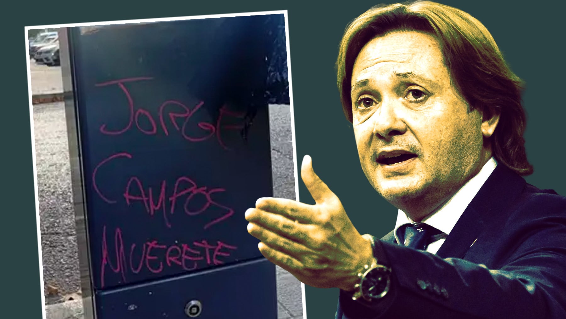 Aparecen pintadas amenazantes junto al domicilio de Palma del diputado de Vox Jorge Campos