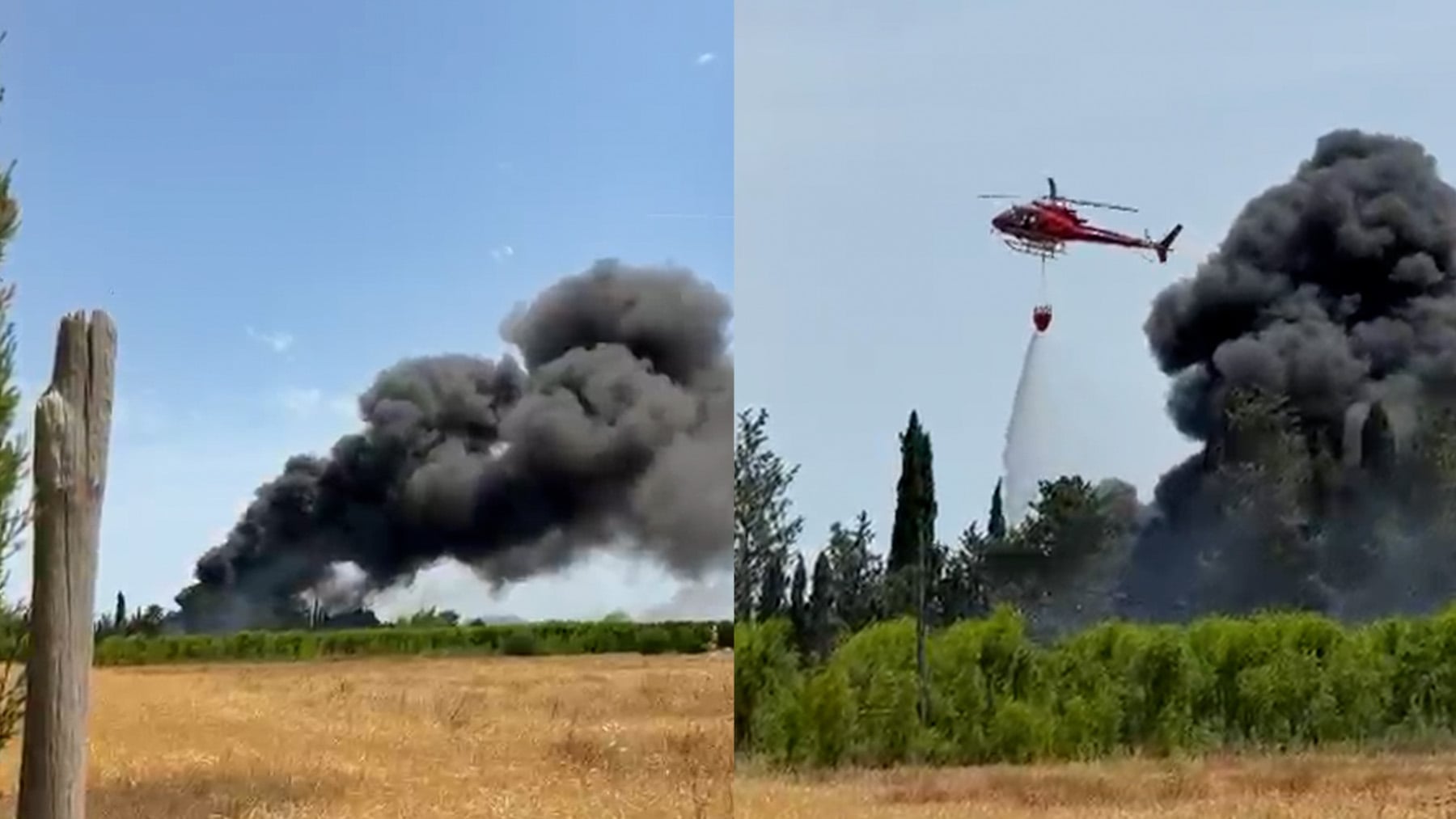 Alarma en Mallorca por un gran incendio en una zona agrícola de Inca
