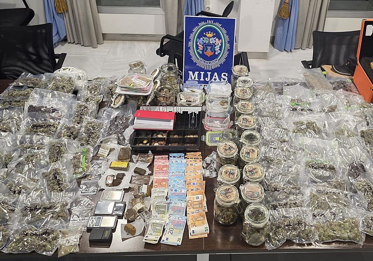 La Policía Local de Mijas interviene más de seis kilos de marihuana y hachís en un club de cannabis
