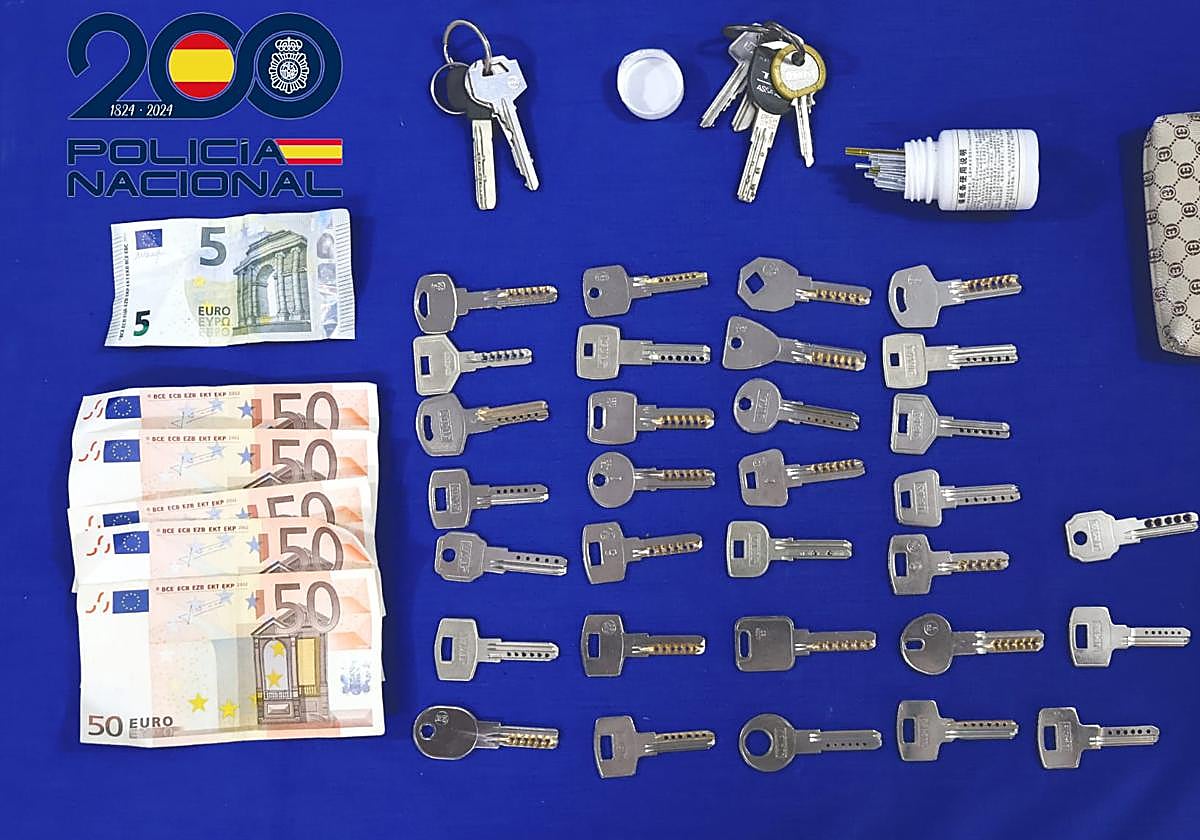 Detenidos en Salamanca con múltiples llaves de cerraduras de puertas seguridad, varillas tras cometer varios robos