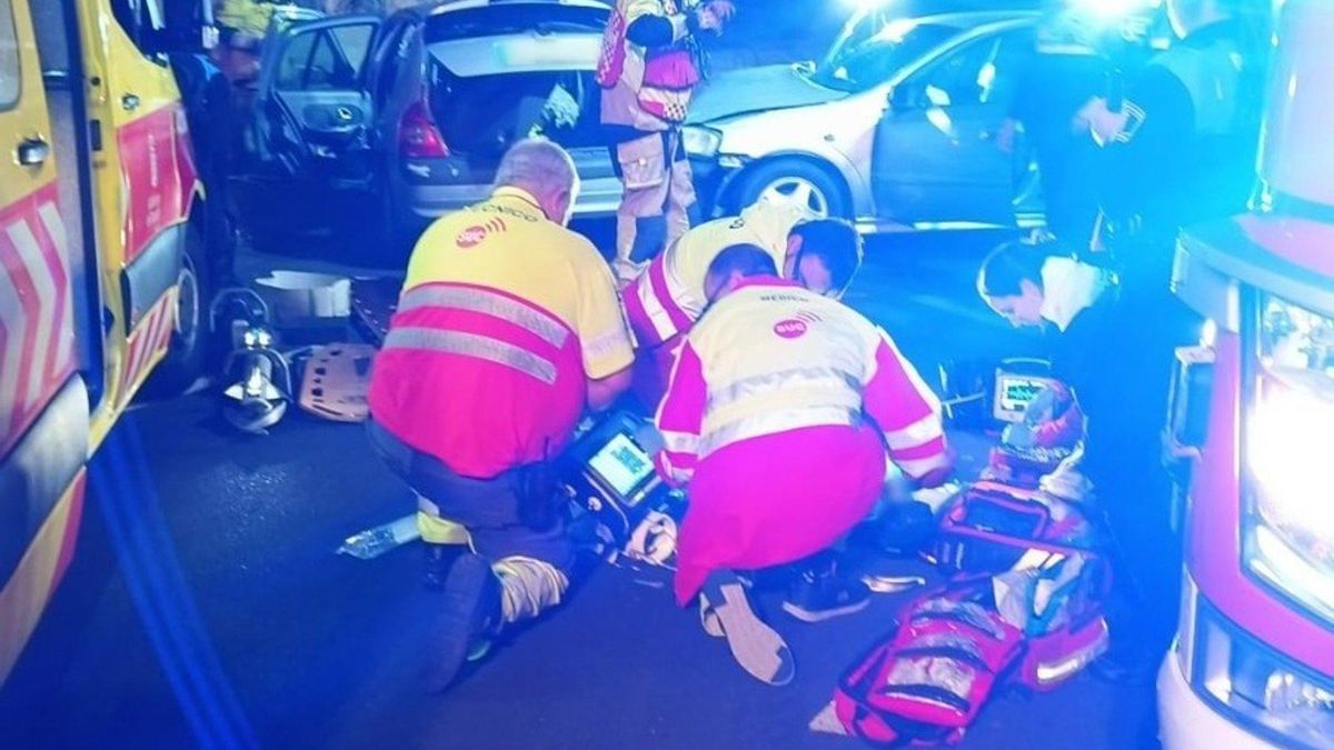 Recursos sanitarios, en el accidente de tráfico ocurrido en la TF-16.