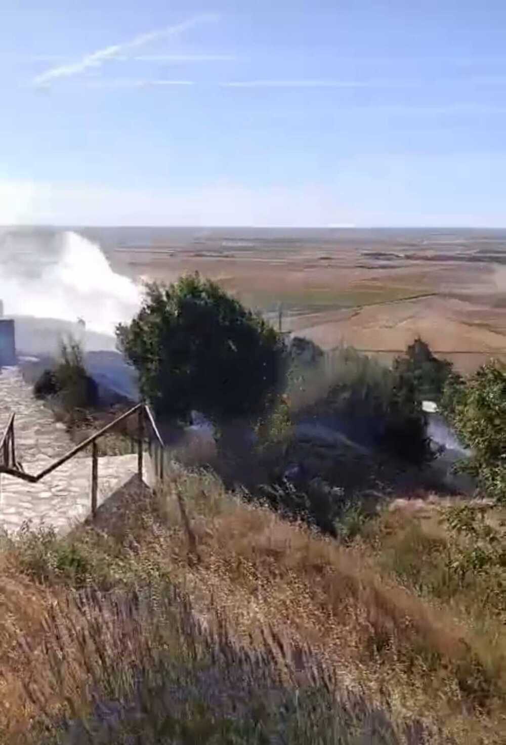 Incendio junto al mirador de Autilla del Pino