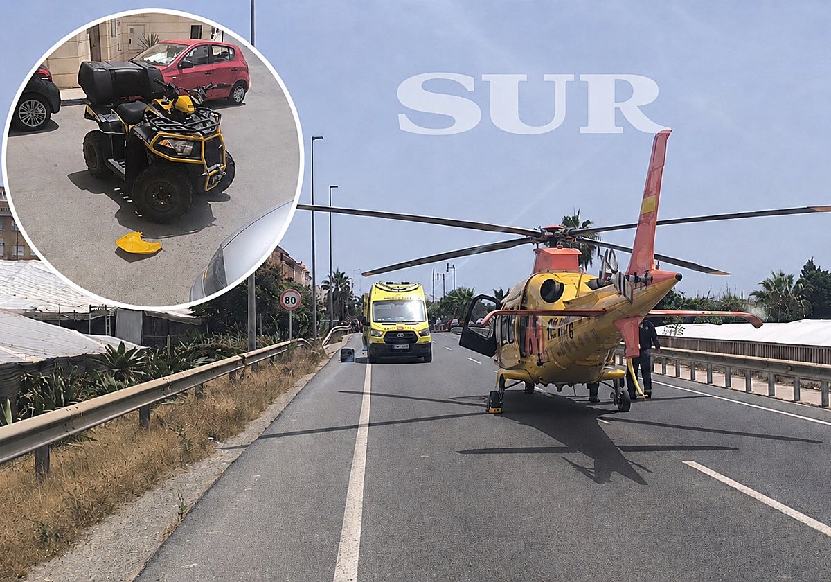 Evacuado en helicóptero un hombre de 74 años tras accidentarse con un quad en El Morche