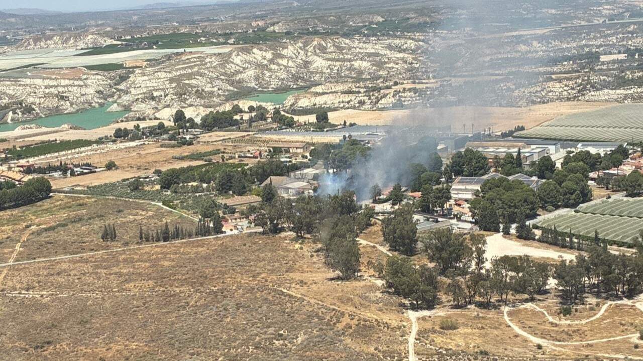 Incendio de vegetación cerca de viviendas en Cieza: Plan Infomur en acción