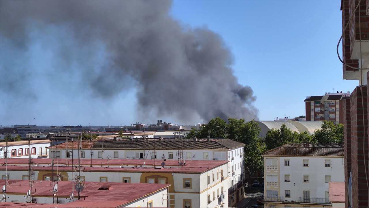 Incendio en Huelva: una enorme columna de humo negro alarma a los vecinos