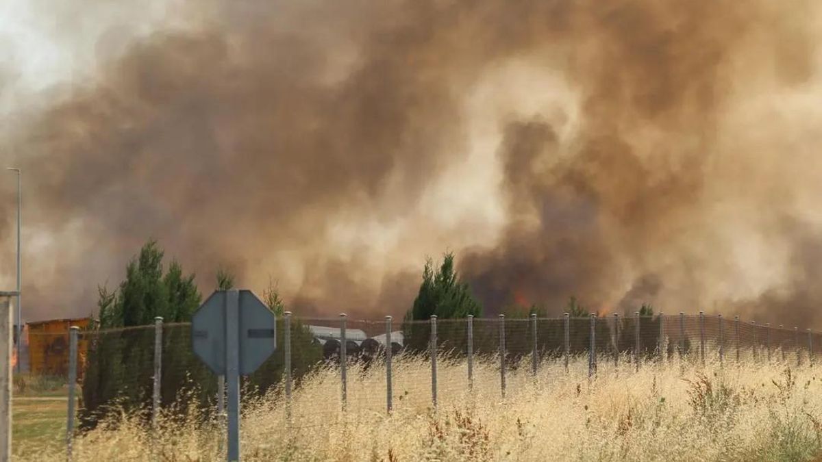 Arde el Centro de Tratamiento de Residuos de Gomecello en Salamanca.