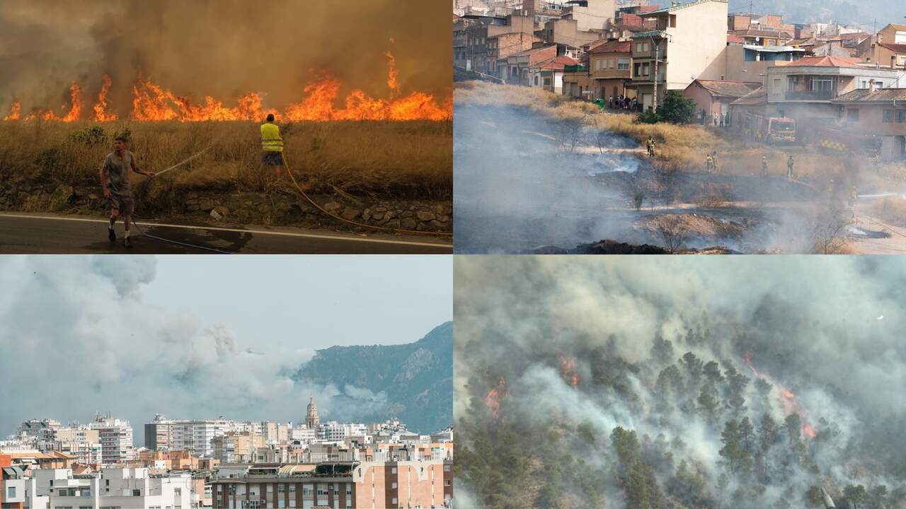El incendio forestal en Los Garres y Lages obliga a desalojar viviendas por precaución