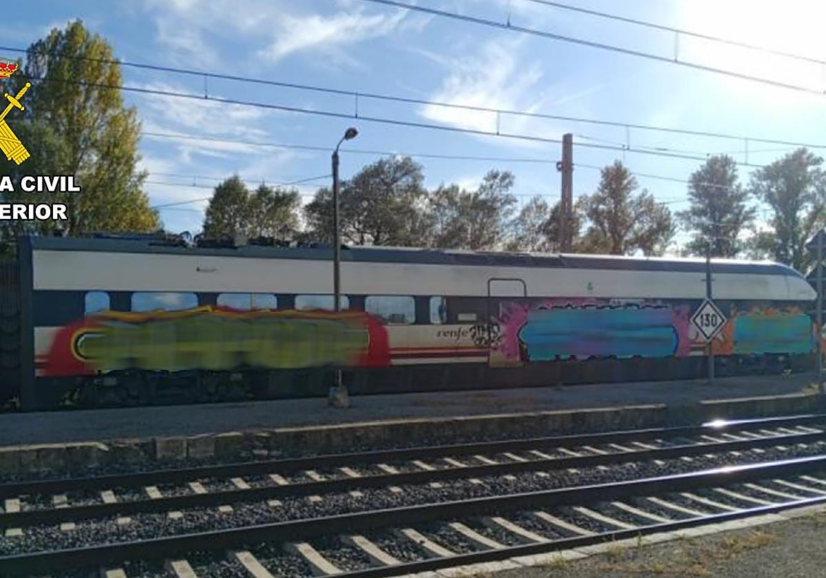 Ocho detenidos en Burgos por realizar pintadas en trenes y causar daños superiores a los 35.000 euros