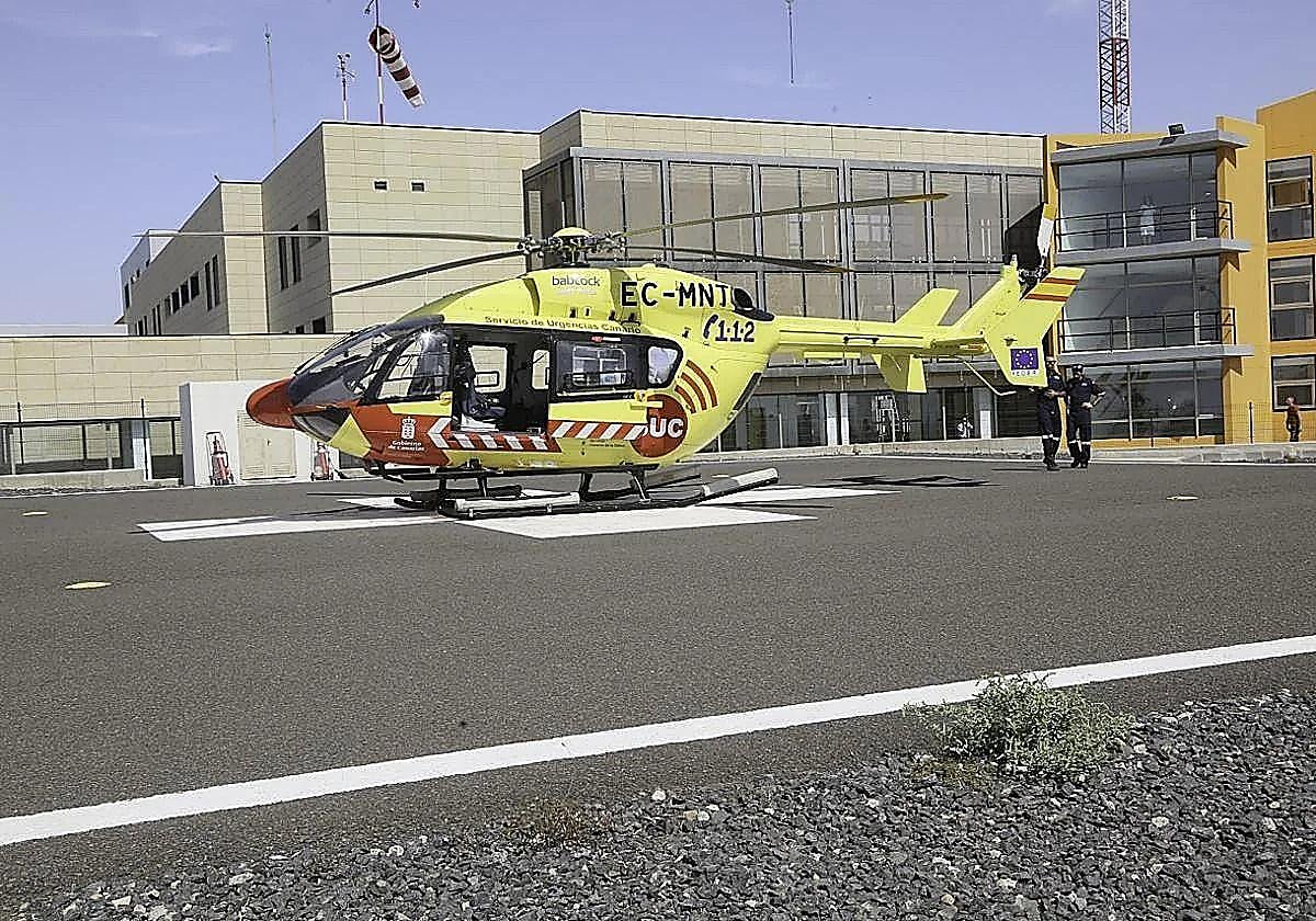 Rescatado en helicóptero un ciclista tras precipitarse por un barranco en Agüimes