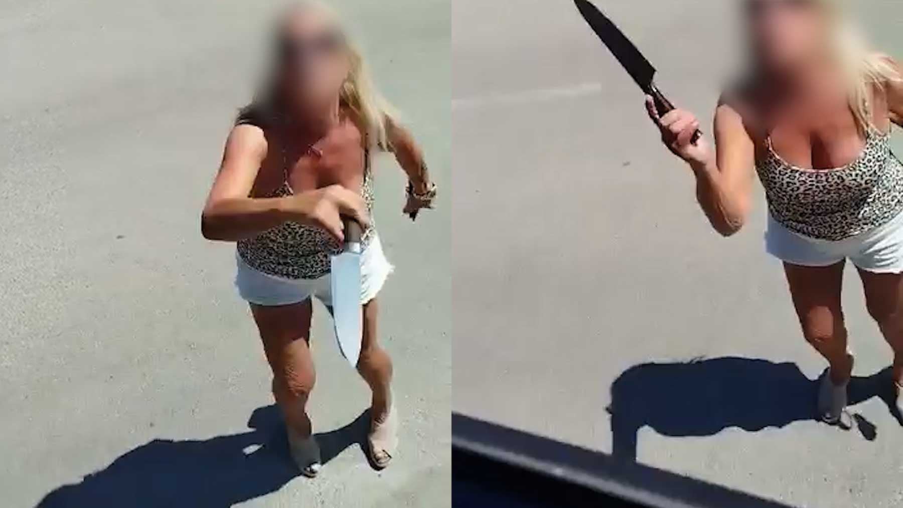 Una alemana amenaza con un cuchillo a un camionero en Mallorca porque le molestaba el ruido de la hormigonera: «¡Fuck you!»