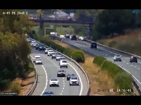 Retenciones en la A-49 tras un accidente de tr&aacute;fico en sentido Sevilla