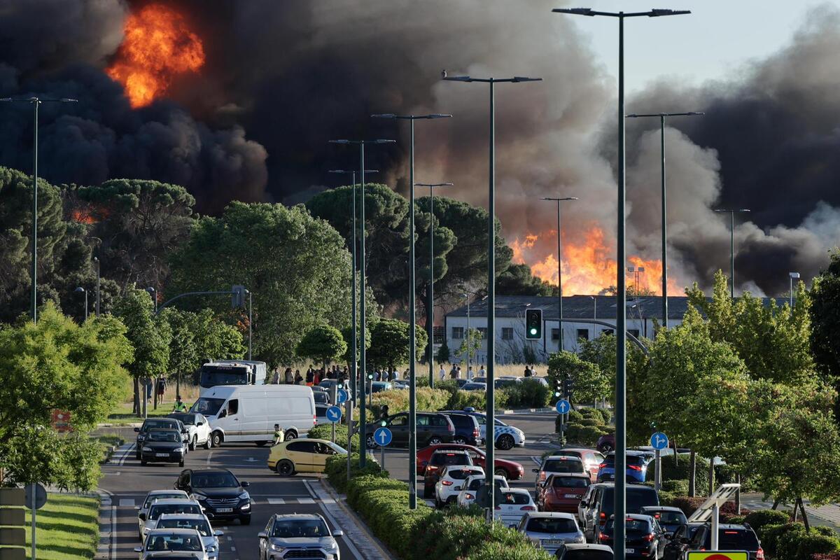 Incendio en empresa de palets en Valladolid: Bomberos continúan trabajando para controlar la situación