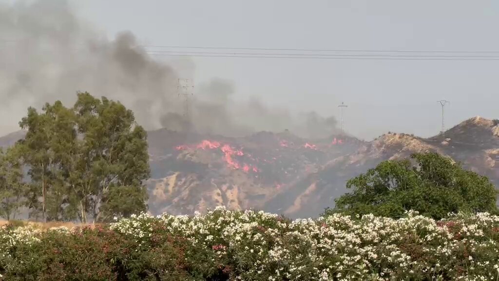 Un incendio forestal en la pedanía lorquina de Río alerta a los vecinos