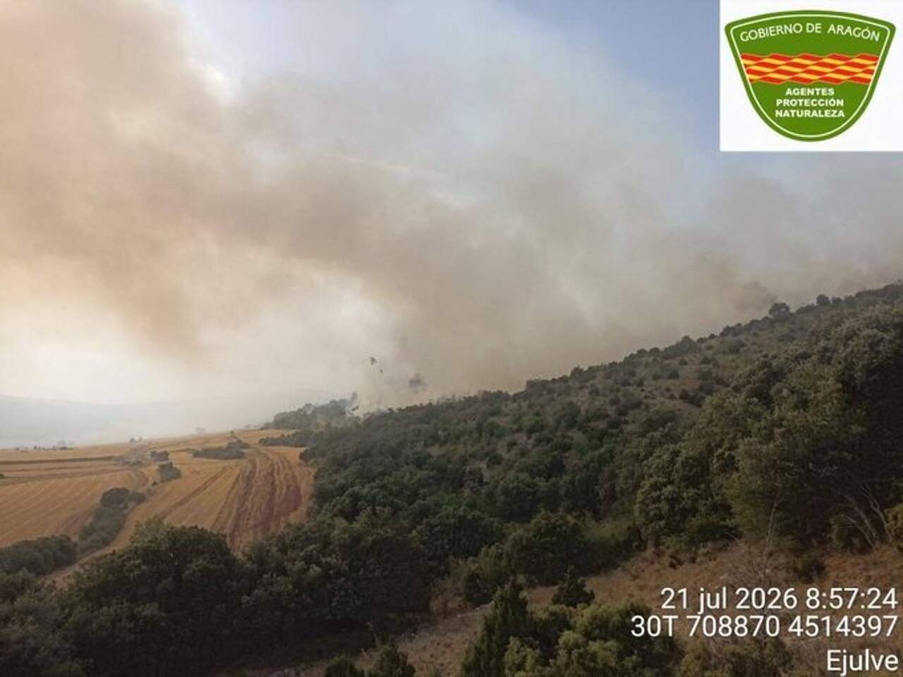 La Región de Murcia envía helicóptero para colaborar en la extinción del incendio en Teruel