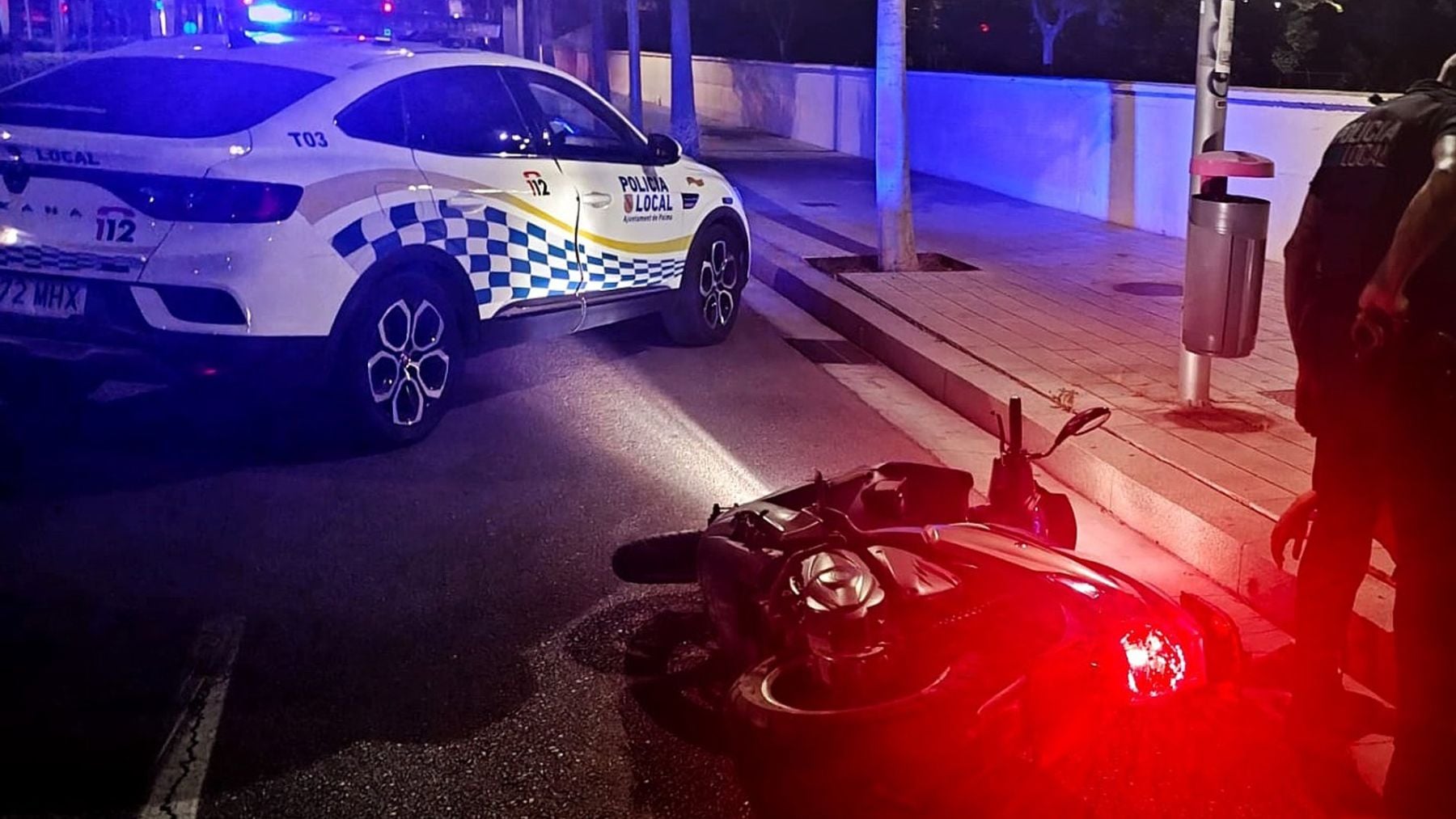 Menores interceptados en Palma circulando sin casco en moto robada