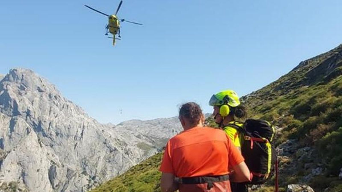 Rescate de montañeros en Posada de Valdeón.