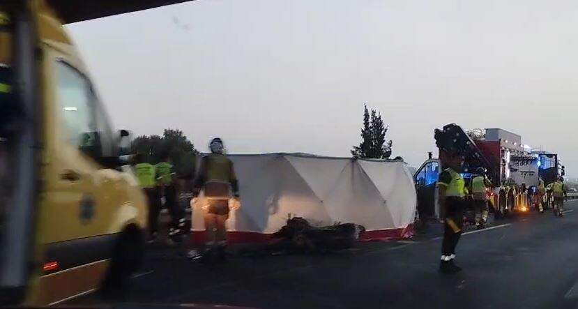 Trágico accidente en la A-7: Dos muertos y cinco heridos en Alcantarilla