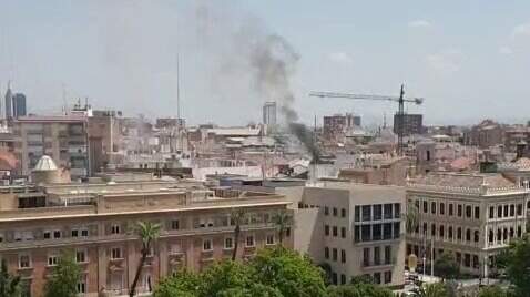 Extinguido el incendio en un edificio del centro de Murcia