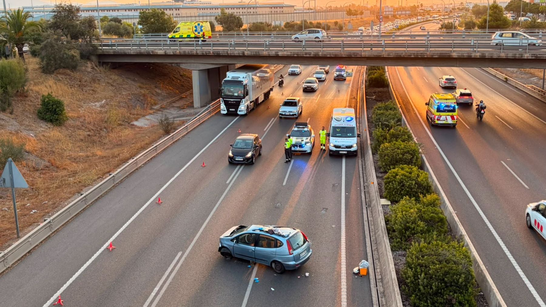 accidente Vía Cintura Palma retenciones tráfico
