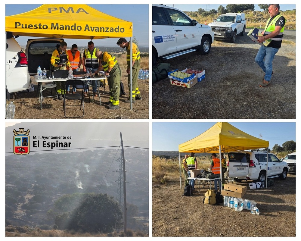 Control y consolidación del incendio en Navas de San Antonio: operativo INFOCAL trabaja en zonas rocosas de difícil acceso