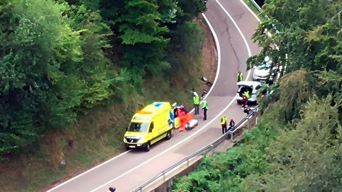 Imagen de archivo de un grave accidente de moto en la Montaña Oriental de León.