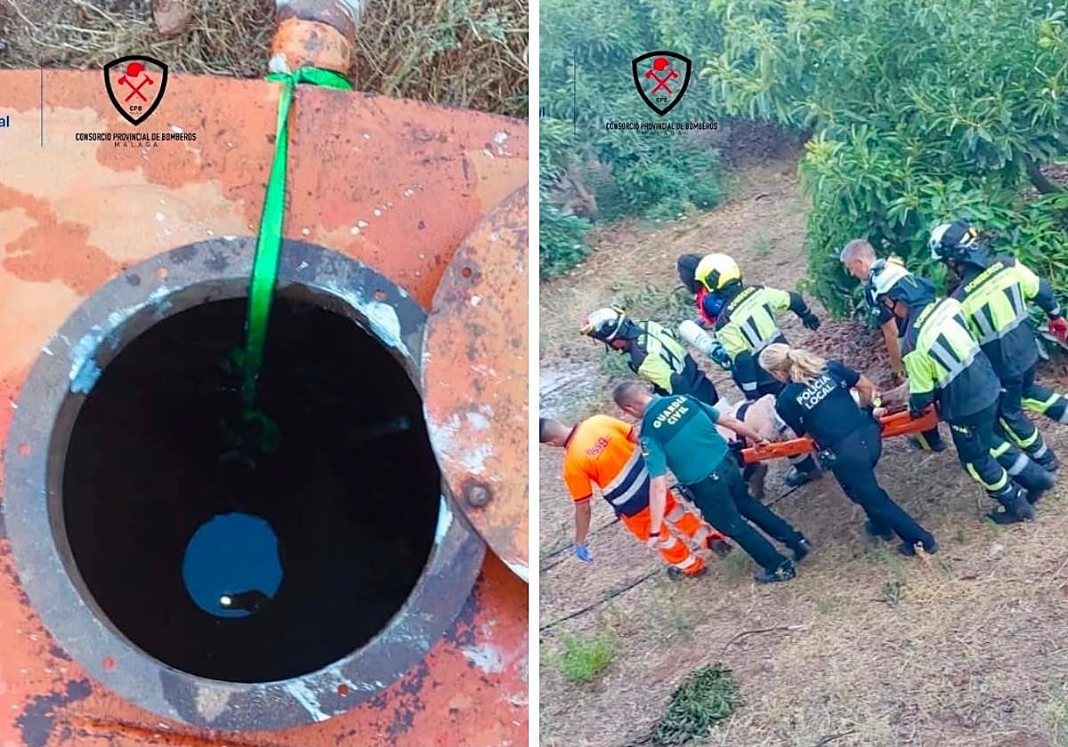 Hombre de 27 años herido tras caer en un bidón de agua en Alhaurín el Grande y es rescatado por los bomberos