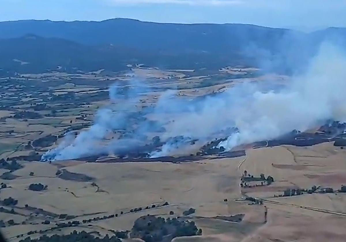 Estabilizado el incendio que ha arrasado un bosque en la provincia de Burgos: «Evoluciona muy favorablemente»