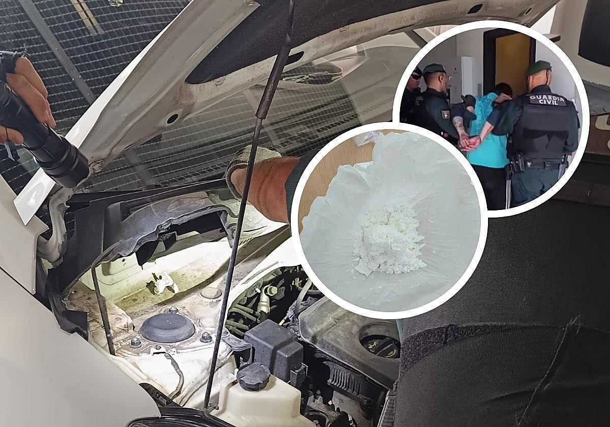 Con la cocaína escondida bajo el capó: dos detenidos tras ser interceptados en una carretera de Salamanca