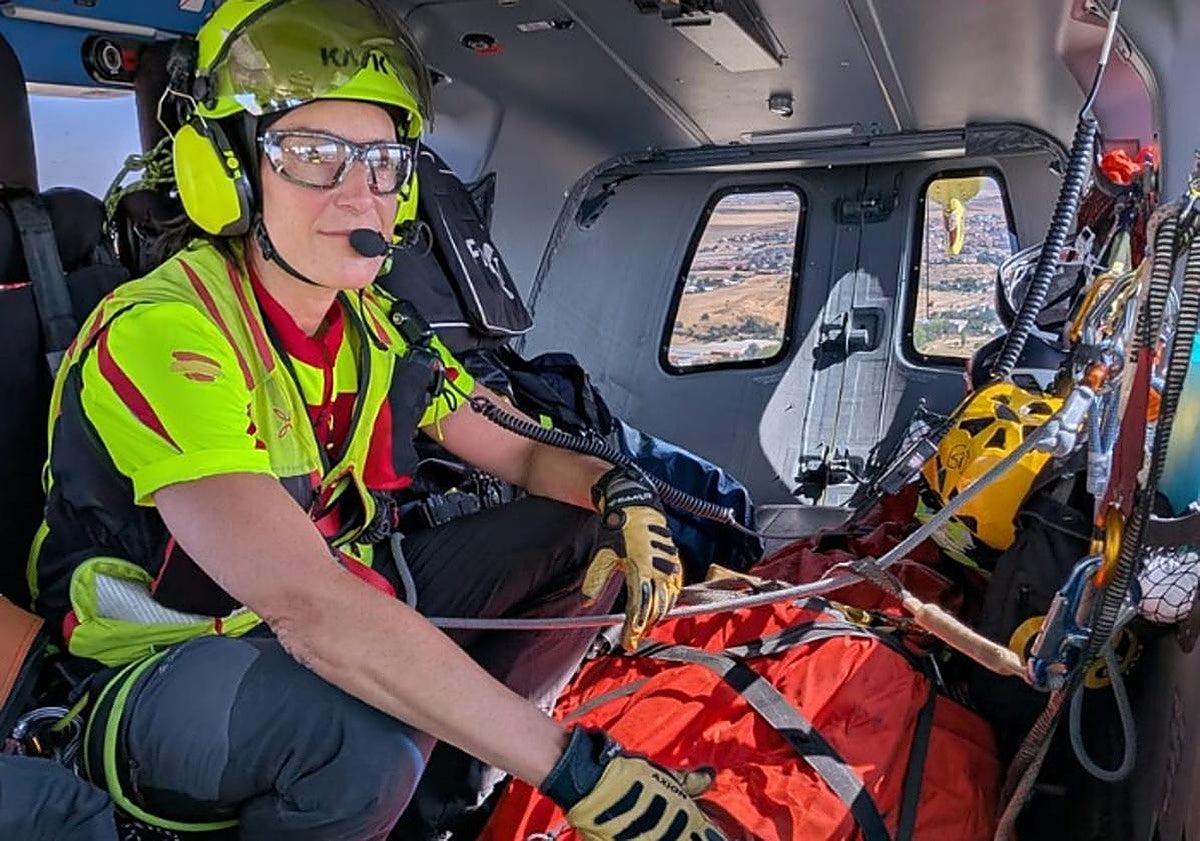 Rescatado en helicóptero un ciclista herido tras sufrir una caída en Salamanca